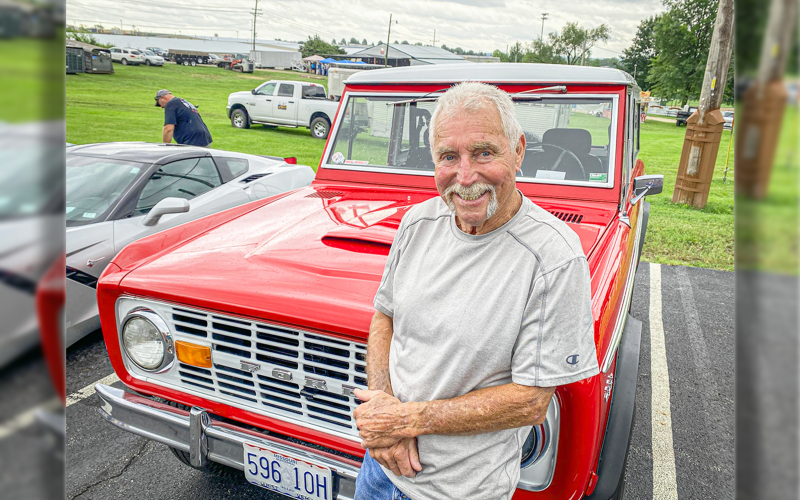 BILL HORN and his ‘61 Ford Bronco at the Car Cruise.