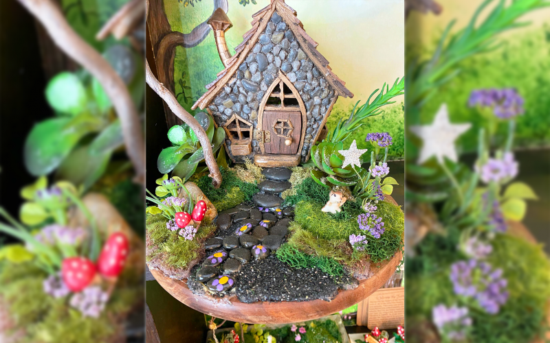 ONE OF AMY KIDWELL’S FAIRY GARDENS.