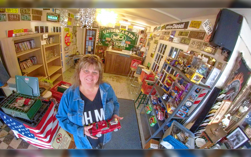 LINDA AND KEITH PILARSKI had plenty of treasures inside their home, which used to be their antique shop.