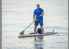 A TYPICAL STAND UP PADDLEBOARDER getting ready for a stop at the Washington Riverfront.